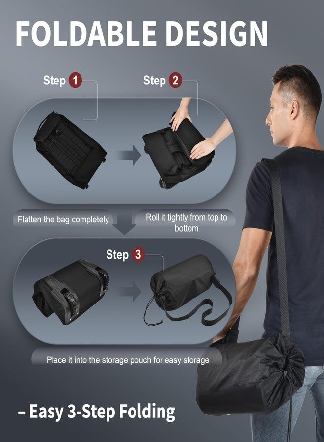 RTT Rolling Duffle Bag with Wheels - 86L Extra Large Travel Duffel, Foldable & Waterproof Checked Luggage for Men, Camping, Sports, Long Trips - Image 3